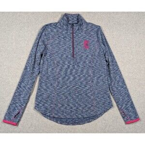 Zero Restrictions Women Top Medium Shae Zip Mock Spaced Dyed Knit UPF 50 Popover